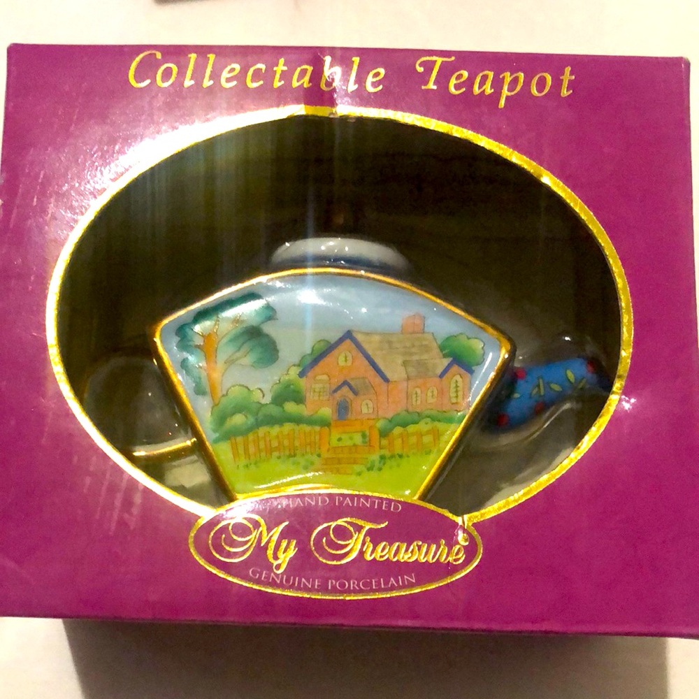 My Treasure Collectable Decorative Teapot Handpainted Genuine Porcelain